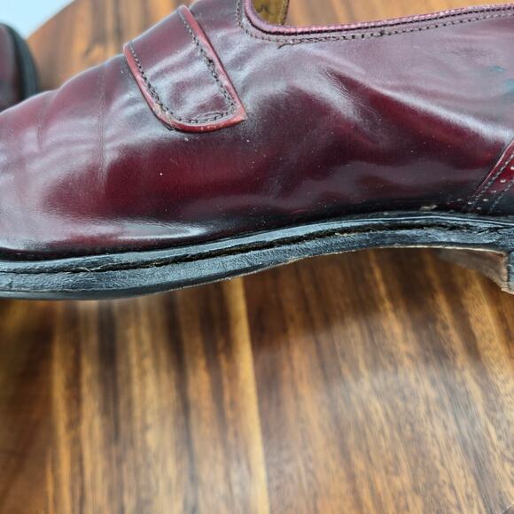 Church's Loafers Men's 10.5 US 9.5 UK C Burgundy Leather Buckle Cap Toe Shoes - Picture 6 of 11